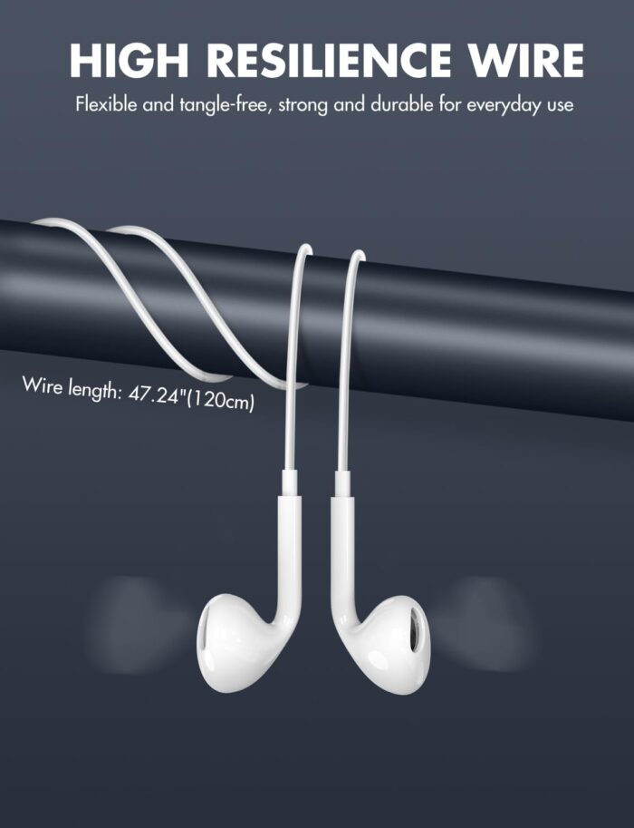 Antool Wired Earbuds,【Ultra Clear Calls & no Noise】 Headphones Earbuds Wired 3.5mm, in-Ear Earphones with Mic, Compatible with iPhone/iPad/Android/Laptop/PC 【2 Pack】 - Image 6