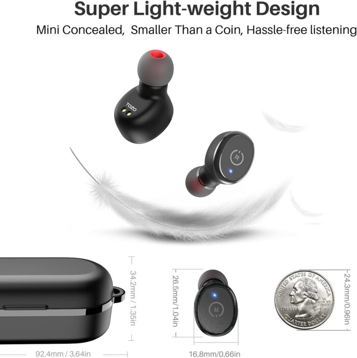 TOZO T10 (Classic Edition) Bluetooth 5.3 Wireless Earbuds with Wireless Charging Case IPX8 Waterproof Stereo Headphones in Ear Built in Mic Headset Premium Sound with Deep Bass, 32 Preset EQs via APP - Image 9