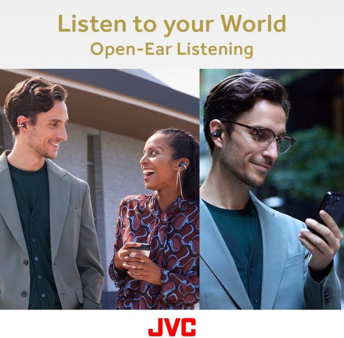 JVC Nearphones Open Ear True Wireless Headphones - Open Ear Earbuds - Bluetooth 5.3-24H Playback - IPX4 Water Resistant - Built-in Mic - Awareness & Comfort - Ear Clip Earbuds - HANP1T - Image 2