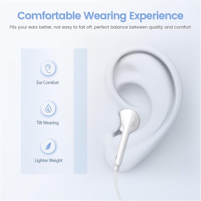 2 Pack for iPhone Headphones Wired Earbuds Earphones Built-in Microphone & Volume Control Nosie Reduction Headsets Compatible with iPhone 14/Pro/Max/Plus/13/12/11/XR/XS/X/8/7/SE, Support All iOS Syste - Image 4