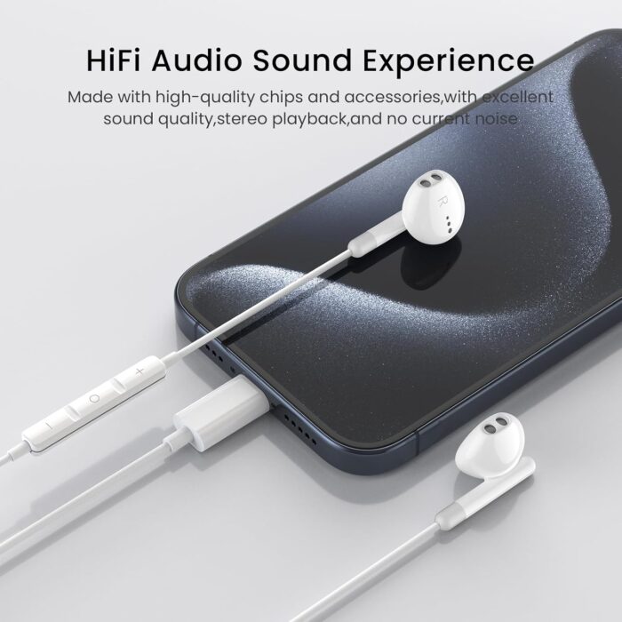 USB C Headphones for iPhone 16 15 Pro Max Plus iPad Pro USB C Earphones with Microphone Volume Control USB C Wired Earbuds USB Type C Earphone for Google Pixel 8 7 6A 5 Samsung S24 S23 S22 S21 S20 A55 - Image 4