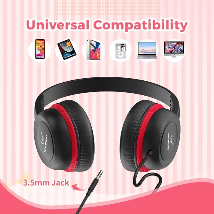 Kids Headphones, Ear Headphones for Kids, Wired Headphones with Safe Volume Limiter 85dB, Kids Headphones with Cord 3.5mm Jack Wired for Children/School - Image 4