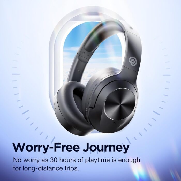 Upgrade Pro‑level Hybrid Active Noise Cancelling Headphones with HD Sound, Wireless Bluetooth Headphones Over The Ear Unequaled Comfort, Vivid Deep Bass, for Home Office Travel Birthday Gift, Black - Image 8