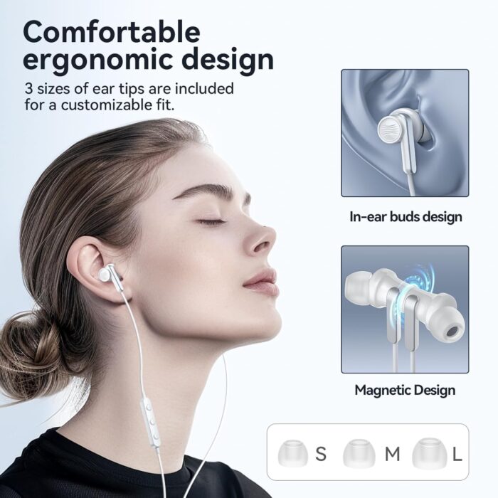 USB C Headphones for iPad Pro iPhone 16 15 Pro Plus, USB Type C Earphones HiFi Stereo USB C Wired Earbuds Microphone Volume Control for Samsung S24 Ultra S23 S22 Note20 A55 Pixel 9 8 7 6 6a - Image 4