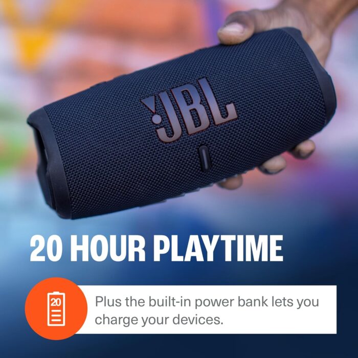 JBL CHARGE 5 - Portable Waterproof (IP67) Bluetooth Speaker with Powerbank USB Charge out, 20 hours playtime, JBL Partyboost (Black) - Image 6