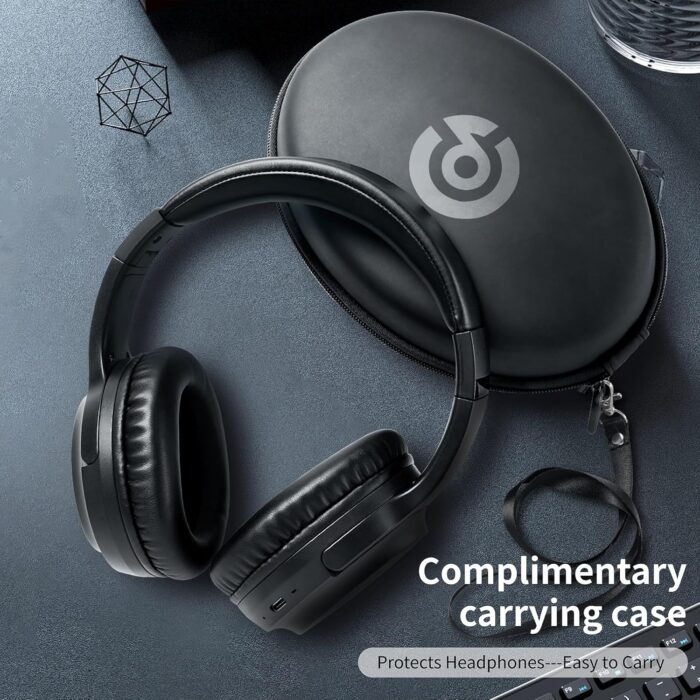 Bluetooth Headphones Over Ear 120H Playtime, 4 EQ Modes, Wireless Headphones with Mic, Hi-Fi Stereo, Type-C Fast Charging, Headphones with Case for Travel, Office, Daily Use - Image 3